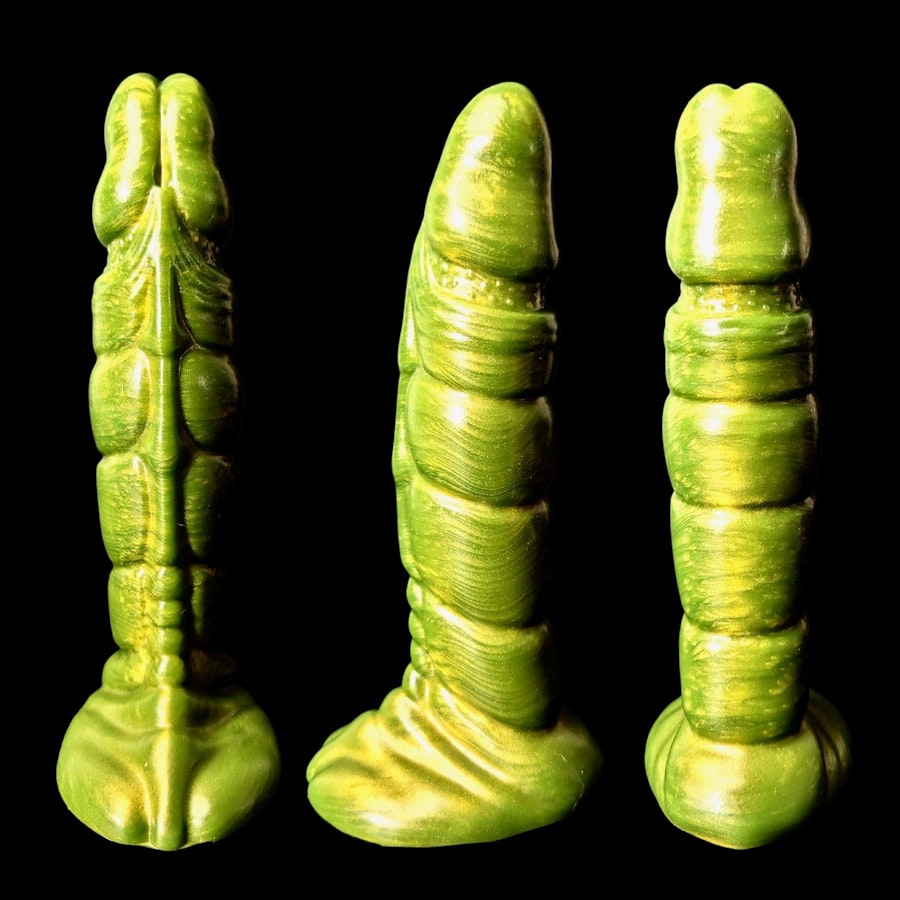 Kezax - Solid Color - Custom Fantasy Ribbed Dildo - Silicone Wizard Style Sex Toy Image # 20590