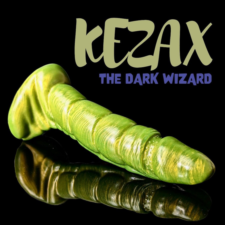 Kezax - Solid Color - Custom Fantasy Ribbed Dildo - Silicone Wizard Style Sex Toy