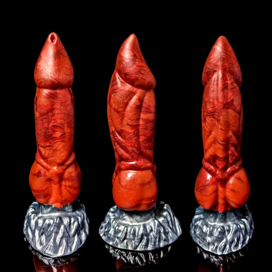 Uldred - Split Color - Custom Fantasy Dildo with Knot - Silicone Dragon Style Sex Toy Image # 20324