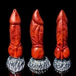 Uldred - Split Color - Custom Fantasy Dildo with Knot - Silicone Dragon Style Sex Toy Thumbnail # 20324