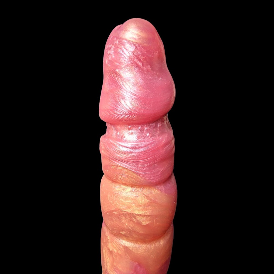 Kezax - Split Color - Custom Fantasy Ribbed Dildo - Silicone Wizard Style Sex Toy Image # 20489