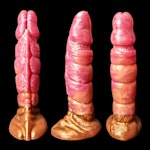 Kezax - Split Color - Custom Fantasy Ribbed Dildo - Silicone Wizard Style Sex Toy Thumbnail # 20488