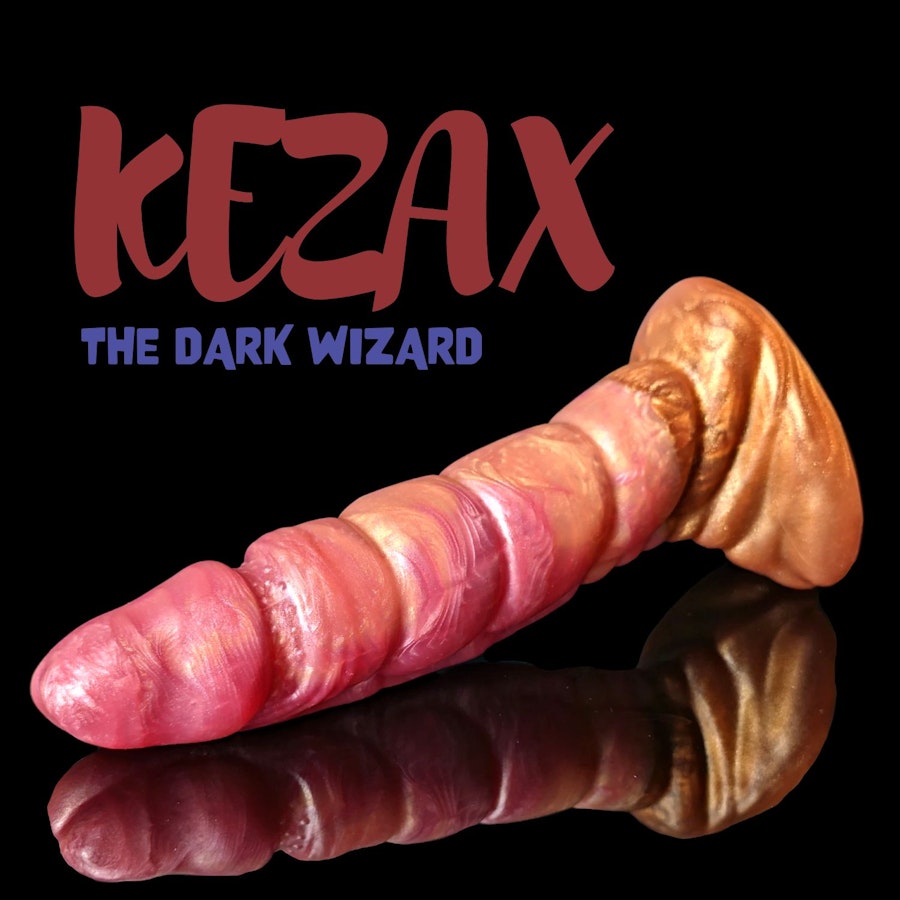 Kezax - Split Color - Custom Fantasy Ribbed Dildo - Silicone Wizard Style Sex Toy