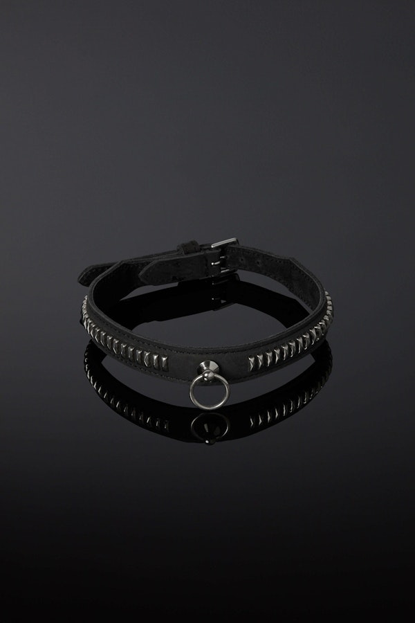 Vectes Nubuck Leather Slave Collar