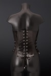 Serpens Snakeskin Embossed Black Leather Corset Thumbnail # 25442