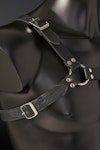 Classic Leather Chest Harness - Black Thumbnail # 25348