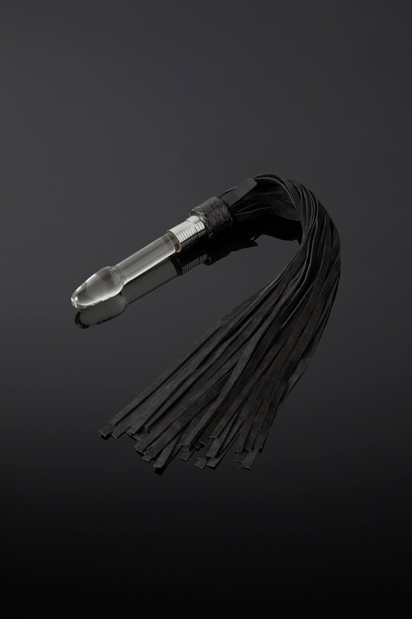 The Diletto Glass Handle Leather Flogger