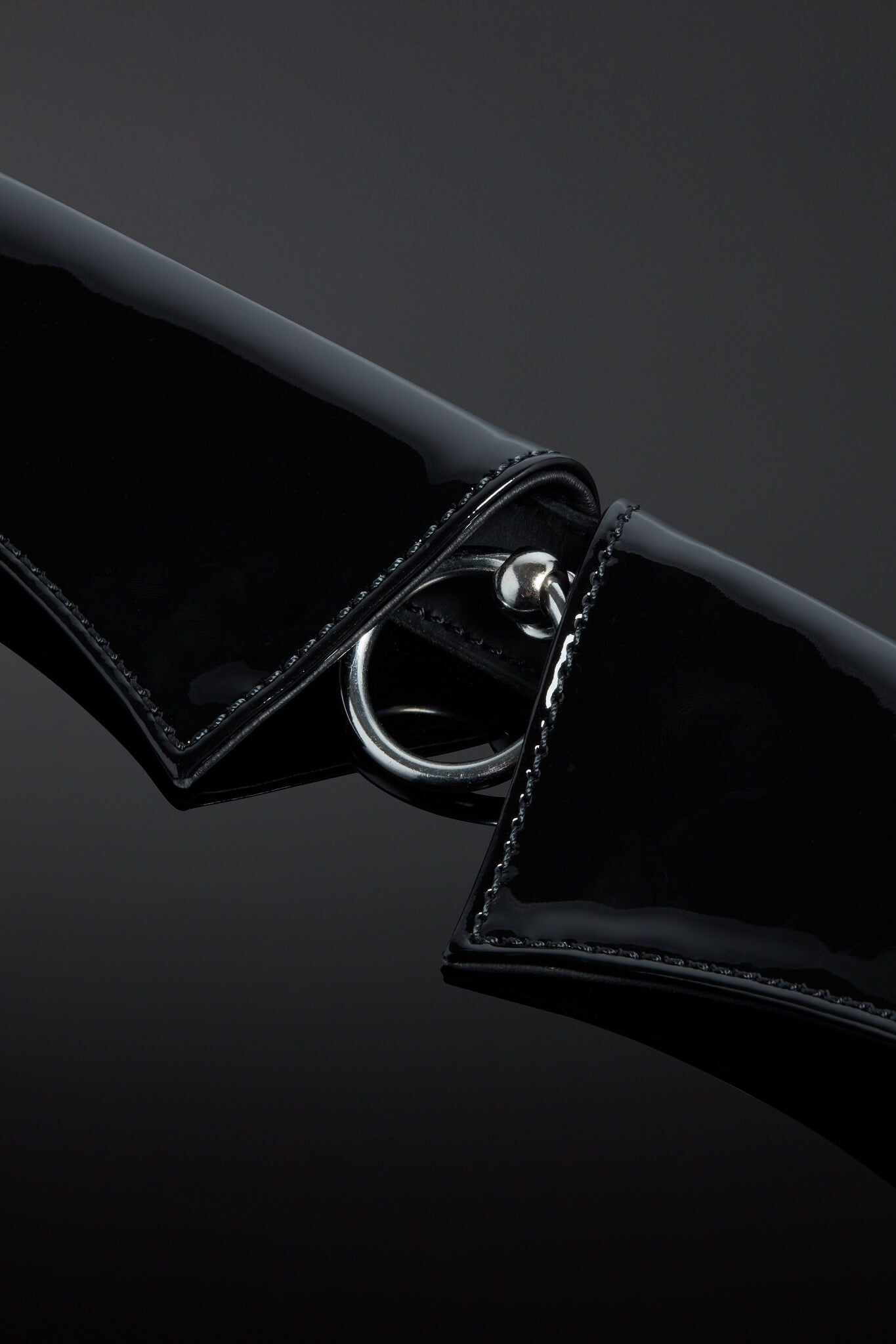 Pristinum Patent Leather Slave Collar - Black photo