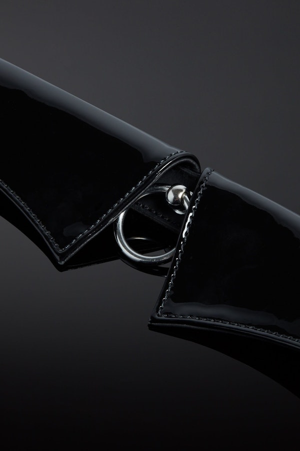 Pristinum Patent Leather Slave Collar - Black Image # 25396