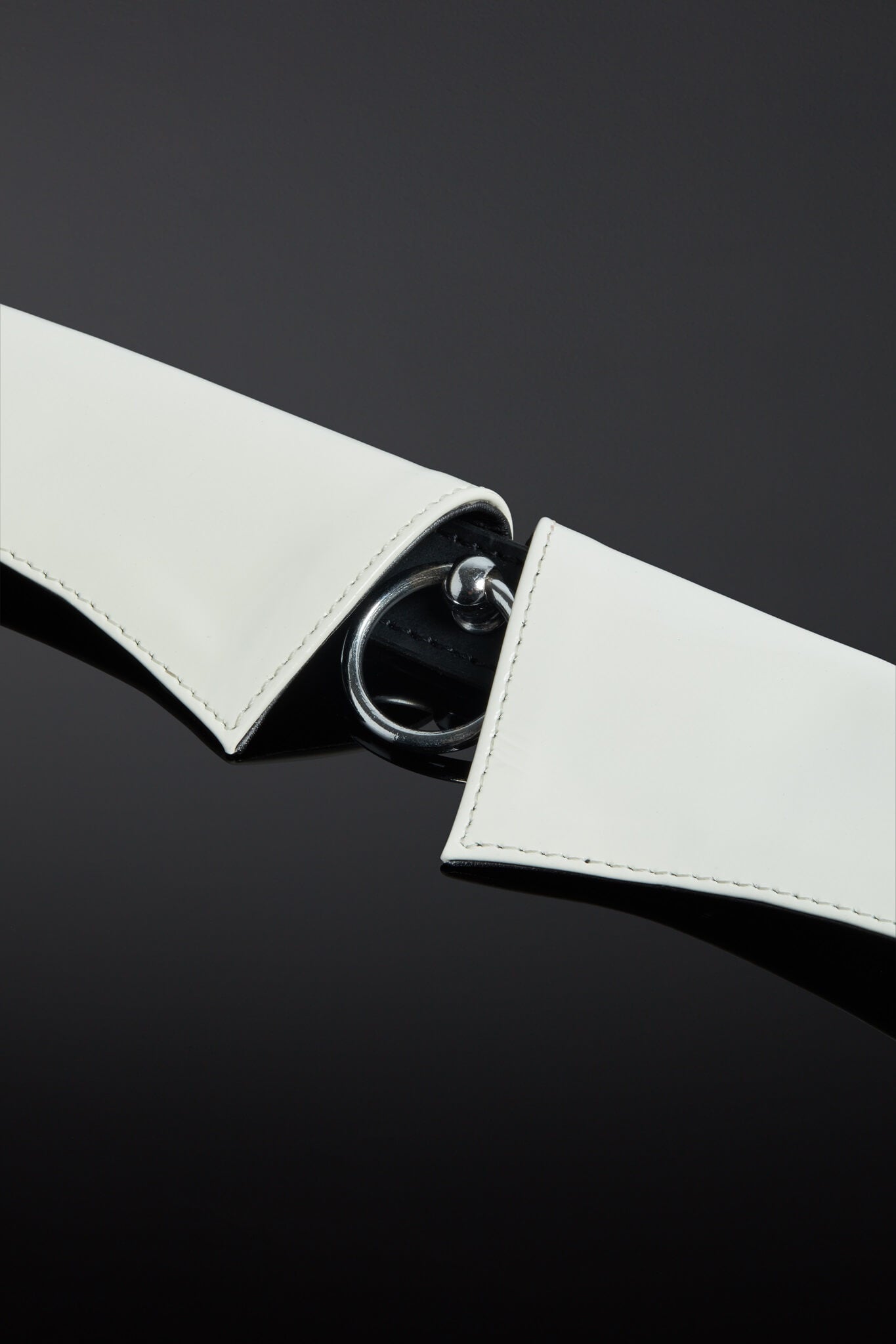 Pristinum Patent Leather Slave Collar - White photo