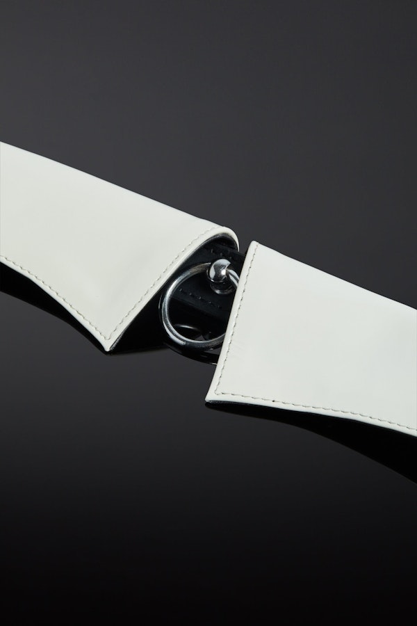 Pristinum Patent Leather Slave Collar - White Image # 25392