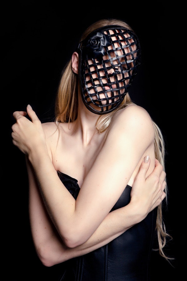Rose Obscura Luxury Leather Strapped Mask Image # 25498