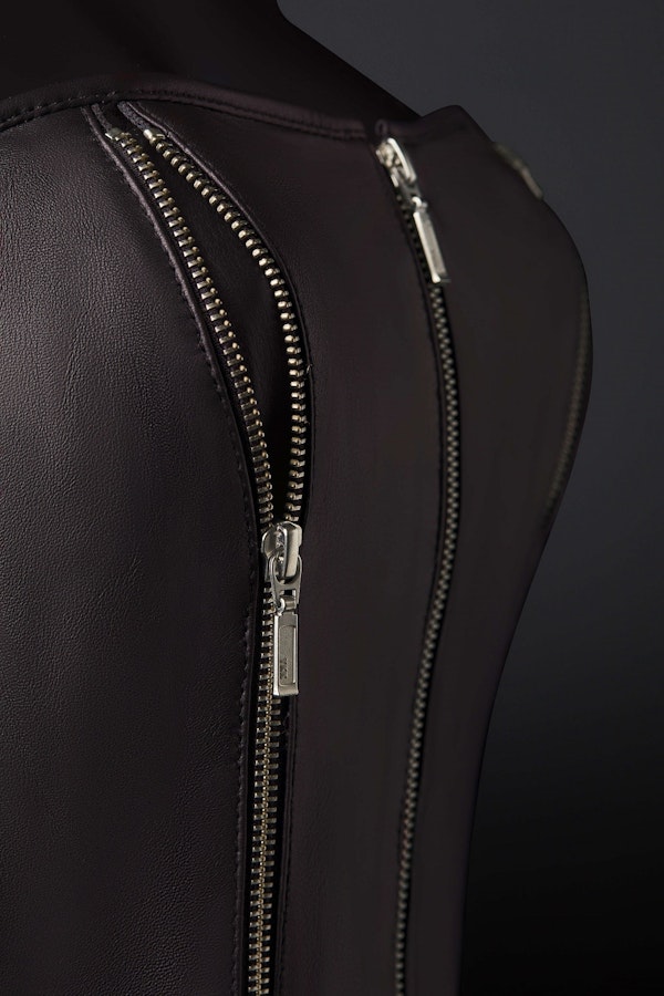 Classic Quin Five Zipper Leather Corset Image # 25471