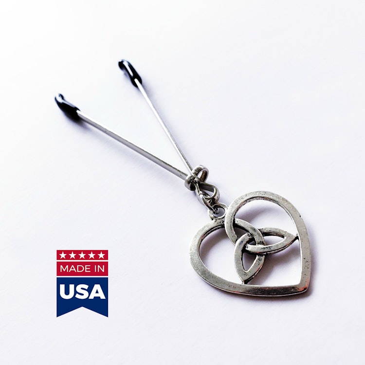 Tweezer Clit Clamp with Celtic Heart. MATURE. BDSM Clitoral Sex Toy for Women Submissive photo