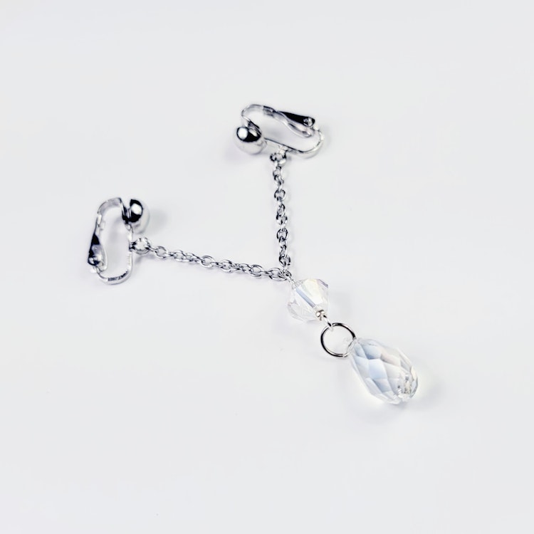 Labia Chain Dangle with Clear Crystals, Non Piercing. BDSM Submissive, Lifestyle, MATURE Body Jewelry photo