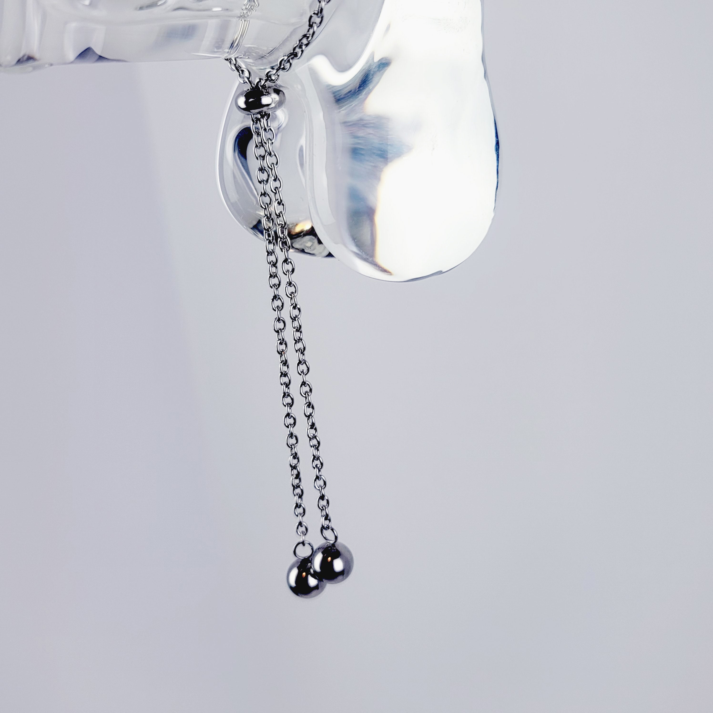 Penis Chain Noose with Weighted Balls. BDSM and Lifestyle Jewelry for Men. MATURE photo