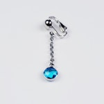 Non Piercing VCH Clip with Stainless Steel Chain and Blue Gemstone. Vaginal Clitoral Jewelry, MATURE, BDSM Thumbnail # 28838