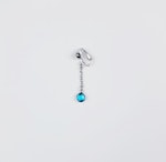 Non Piercing VCH Clip with Stainless Steel Chain and Blue Gemstone. Vaginal Clitoral Jewelry, MATURE, BDSM Thumbnail # 28842