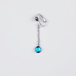 Non Piercing VCH Clip with Stainless Steel Chain and Blue Gemstone. Vaginal Clitoral Jewelry, MATURE, BDSM Thumbnail # 28841