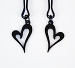 Nipple Clamps, Black Tweezer Clamps with Black Hearts. Set of Two. MATURE, Non Piercing Nipple, BDSM Thumbnail # 28861
