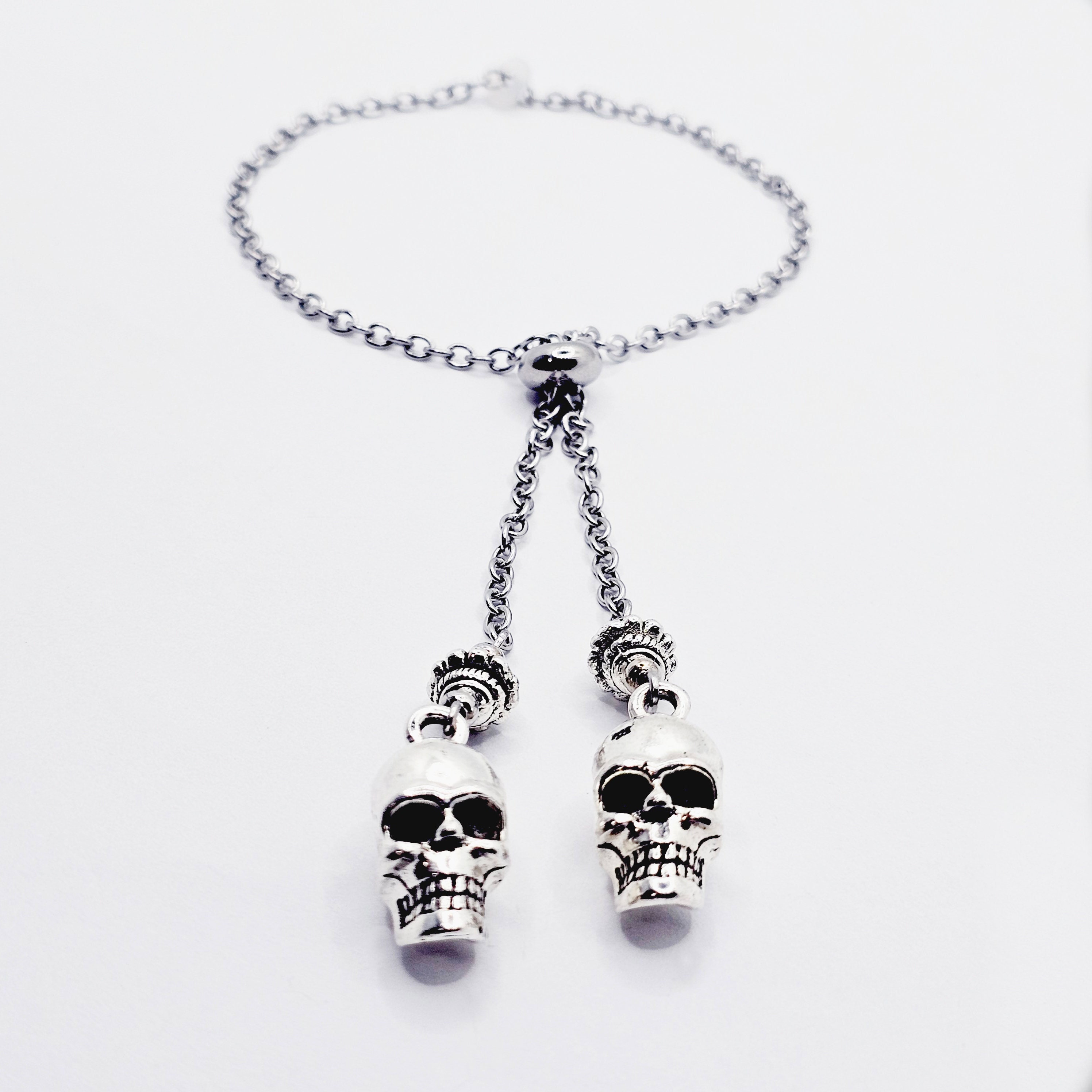 Chain Penis Noose with Skulls. Adjustable Cock Bracelet, Non Piercing Penis Jewelry for Men. MATURE photo