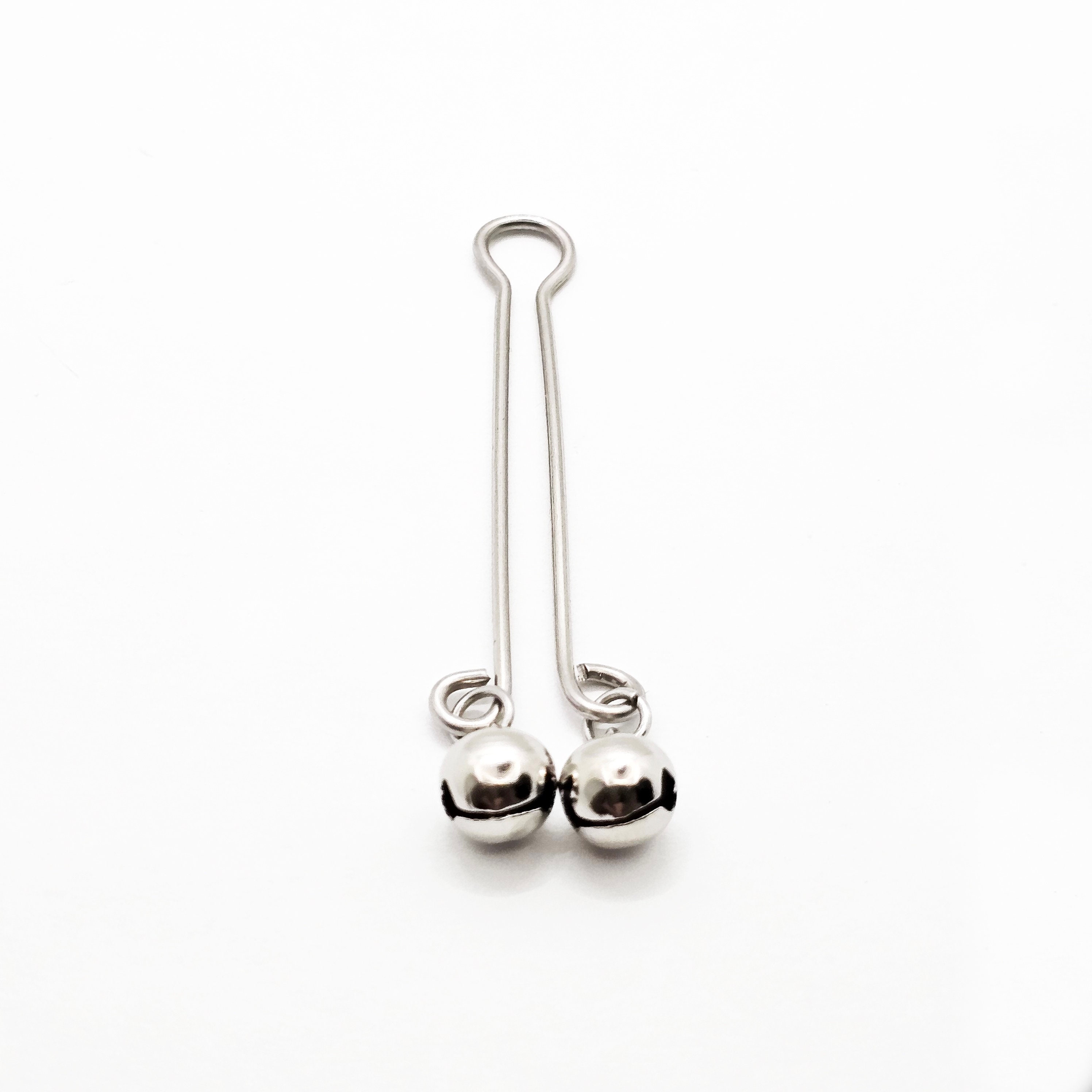 Labia Clip with Bells, Stainless Steel. Non Piercing Vaginal Jewelry, MATURE, BDSM photo