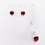 Non Piercing Nipple Rings with Red Gemstone Hearts. Valentine's Gift for Her, MATURE Jewelry Thumbnail # 29141