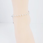 Stainless Steel Circle of O Anklet for Submissive with Pearls. Discreet Day Collar Ankle Bracelet. 24/7 wear, BDSM Thumbnail # 29091