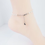 Stainless Steel Circle of O Anklet for Submissive with Pearls. Discreet Day Collar Ankle Bracelet. 24/7 wear, BDSM Thumbnail # 29093