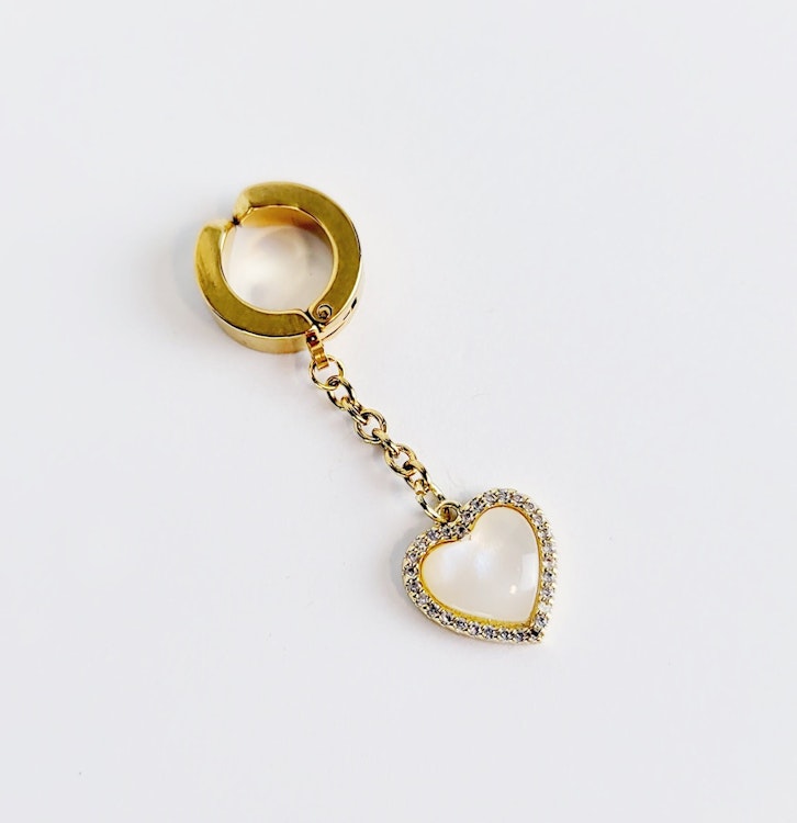 Intimate Jewelry Clip. Non Piercing Gold Stainless Steel Dangling Heart VCH Clip. MATURE photo