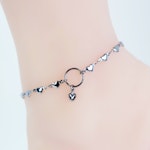 Circle of O Discreet Day Collar Anklet for BDSM Submissive, Stainless Steel Heart Chain. 100% Stainless Steel Thumbnail # 29338