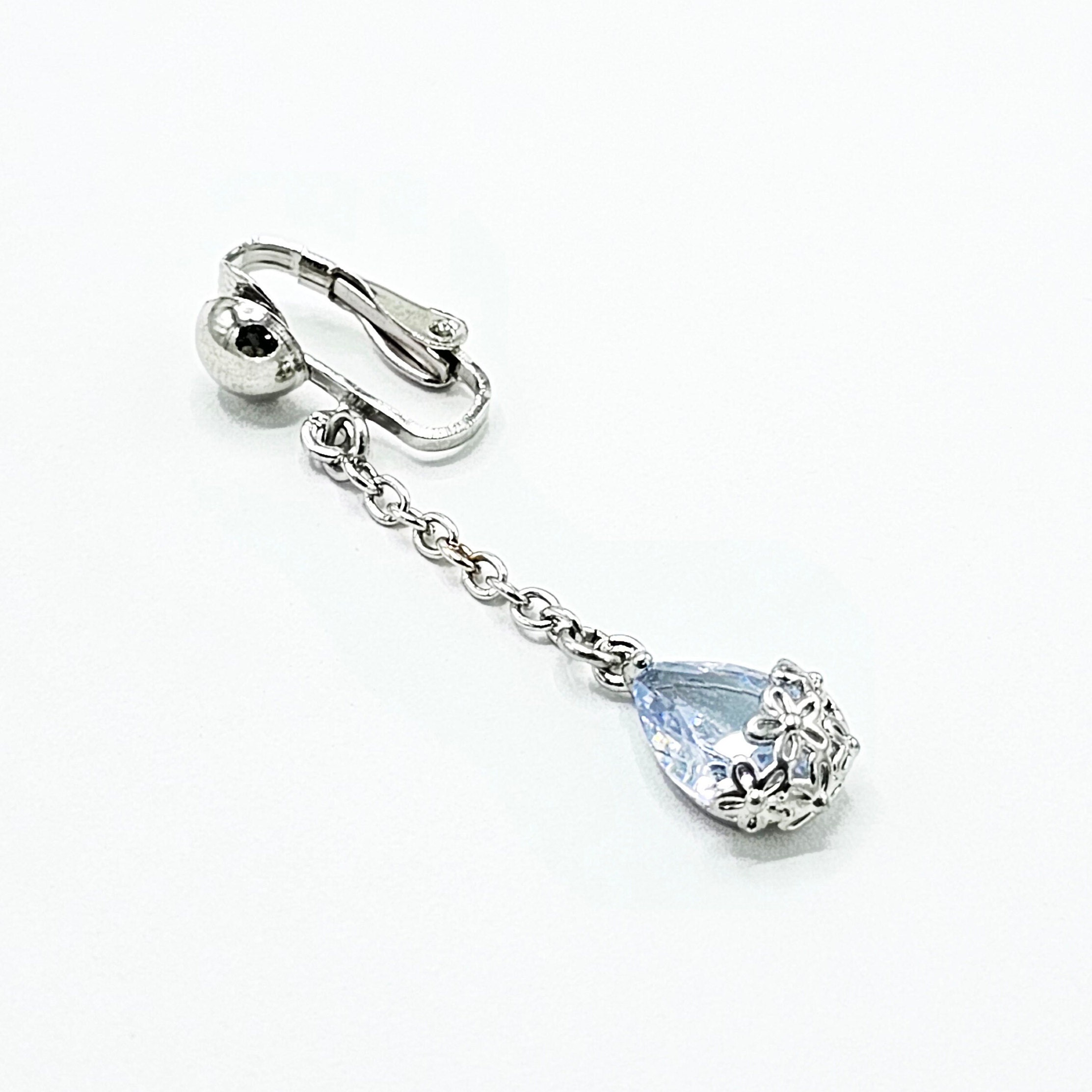 Non Piercing Vaginal Jewelry Clip with Cubic Zirconia Chain Dangle. VCH Clip, Intimate Clitoral Jewelry, MATURE, BDSM photo