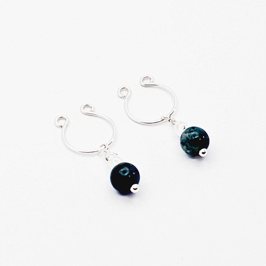 Non Piercing Nipple Rings with Jasper Dangles. MATURE. Intimate Body Jewelry for Women, Not Pierced.