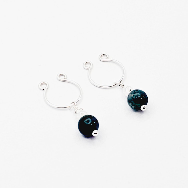 Non Piercing Nipple Rings with Jasper Dangles. MATURE. Intimate Body Jewelry for Women, Not Pierced. photo