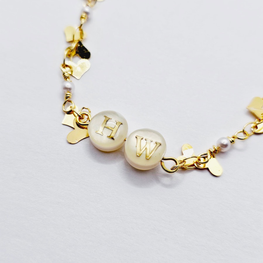 Gold Hotwife Anklet with Pearls and Hearts. Discreet HW for Hot Wife. Swinger Lifestyle Image # 29227
