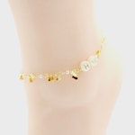 Gold Hotwife Anklet with Pearls and Hearts. Discreet HW for Hot Wife. Swinger Lifestyle Thumbnail # 29229
