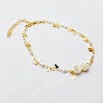 Gold Hotwife Anklet with Pearls and Hearts. Discreet HW for Hot Wife. Swinger Lifestyle Thumbnail # 29230