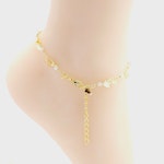 Gold Hotwife Anklet with Pearls and Hearts. Discreet HW for Hot Wife. Swinger Lifestyle Thumbnail # 29225
