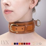 Padded Leather Choking Collar with Leash Thumbnail # 32244