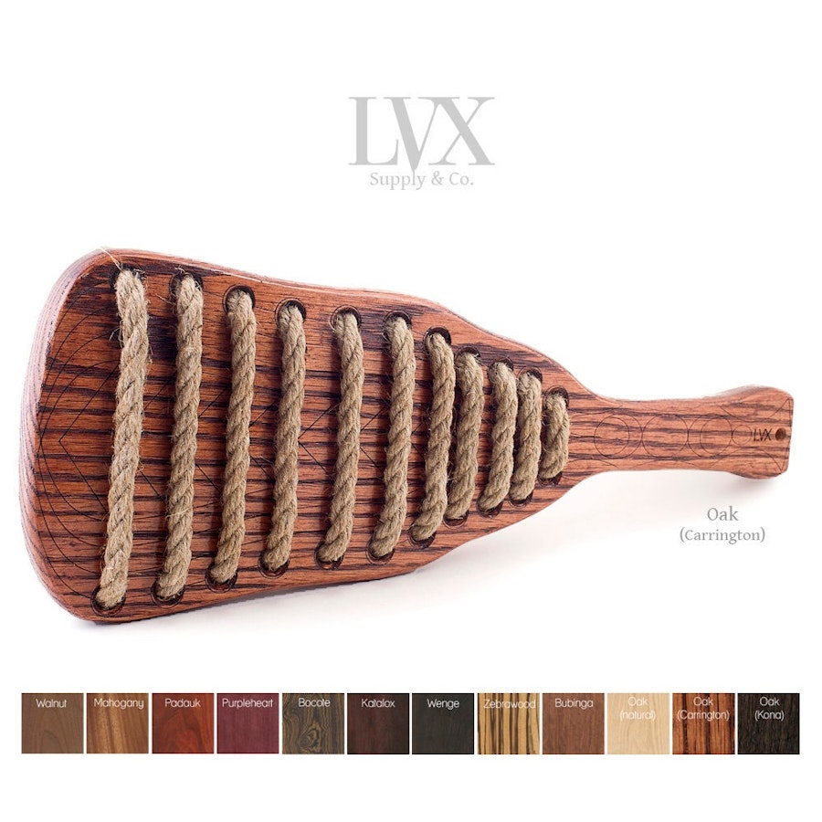 Wood & Rope Spanking Paddle | Thuddy BDSM Paddle for DDlg  Submissive Slave Punishment | BDsM-gear Impact Toys | Wood Paddle by LVX Supply Image # 32460