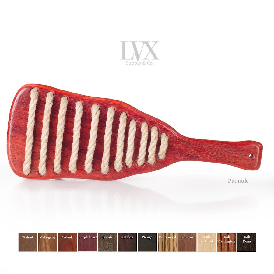 Wood & Rope Spanking Paddle | Thuddy BDSM Paddle for DDlg  Submissive Slave Punishment | BDsM-gear Impact Toys | Wood Paddle by LVX Supply