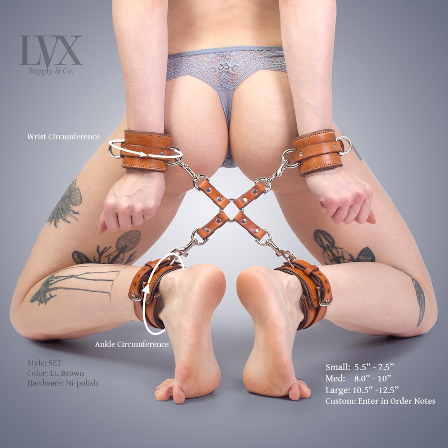 Hog Tie Clip | Leather Bondage Restraints Hogtie BDSM Spreader for DDlg Femdom Submissive Slave | LVX Supply Image # 32267