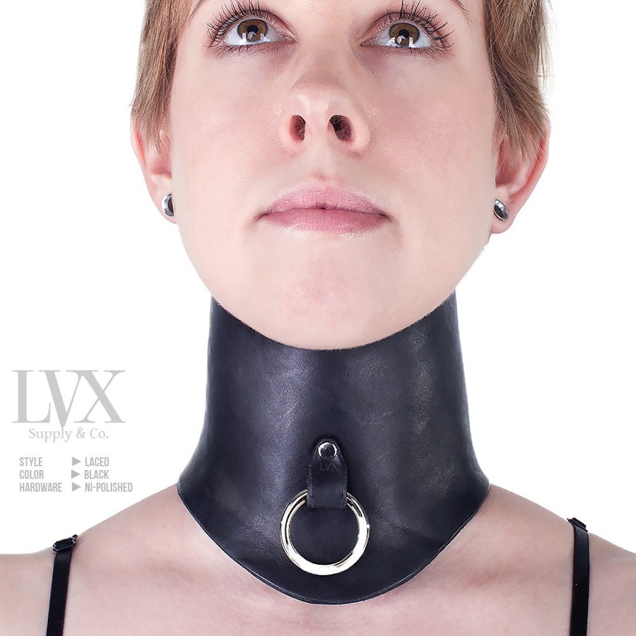 Molded Leather Posture Collar | Luxury Leather Choker for Men or Women | High Fashion Functional Posture Collar by LVX Supply Image # 32379