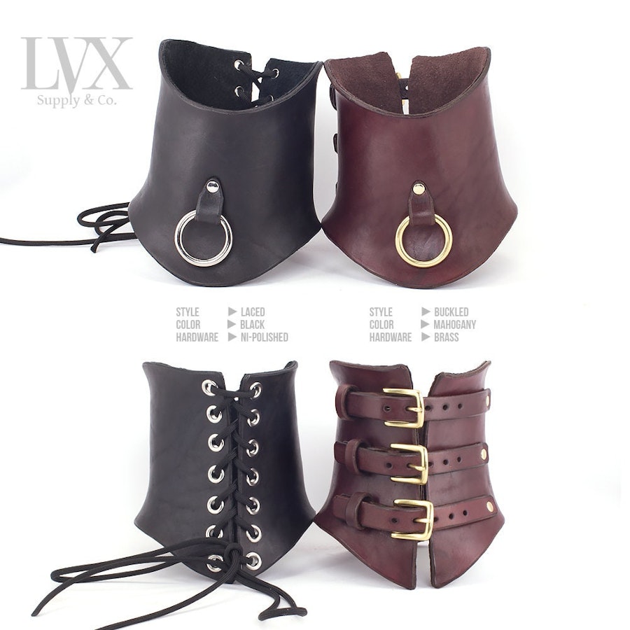 Molded Leather Posture Collar | Luxury Leather Choker for Men or Women | High Fashion Functional Posture Collar by LVX Supply Image # 32382