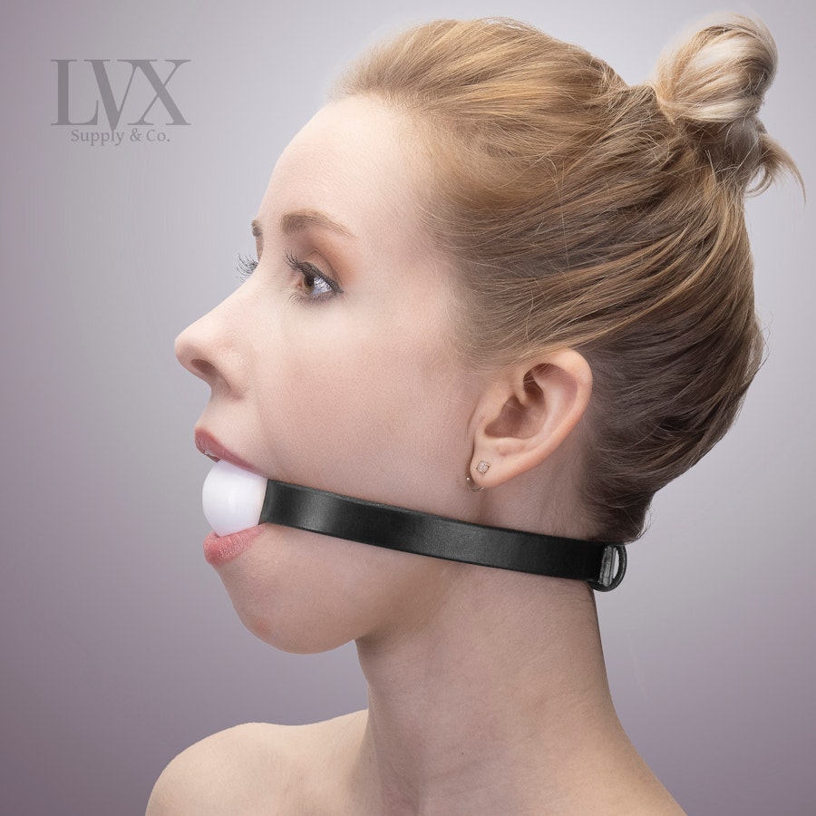 Quick Release Silicone Ball Gag, BDSM Ball Gag, Leather Bondage Gag, BDSM-gear for Submissive Toys Pet Play, DDlG, Femdom Slave | LVX Supply Image # 32500