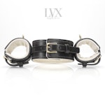 Padded Leather Stocks | Leather BDSM Collar w/ Attached Cuffs | Leather Bondage Harness Set Submissive Slave Toys bdsm-gear | LVX Supply Thumbnail # 32662