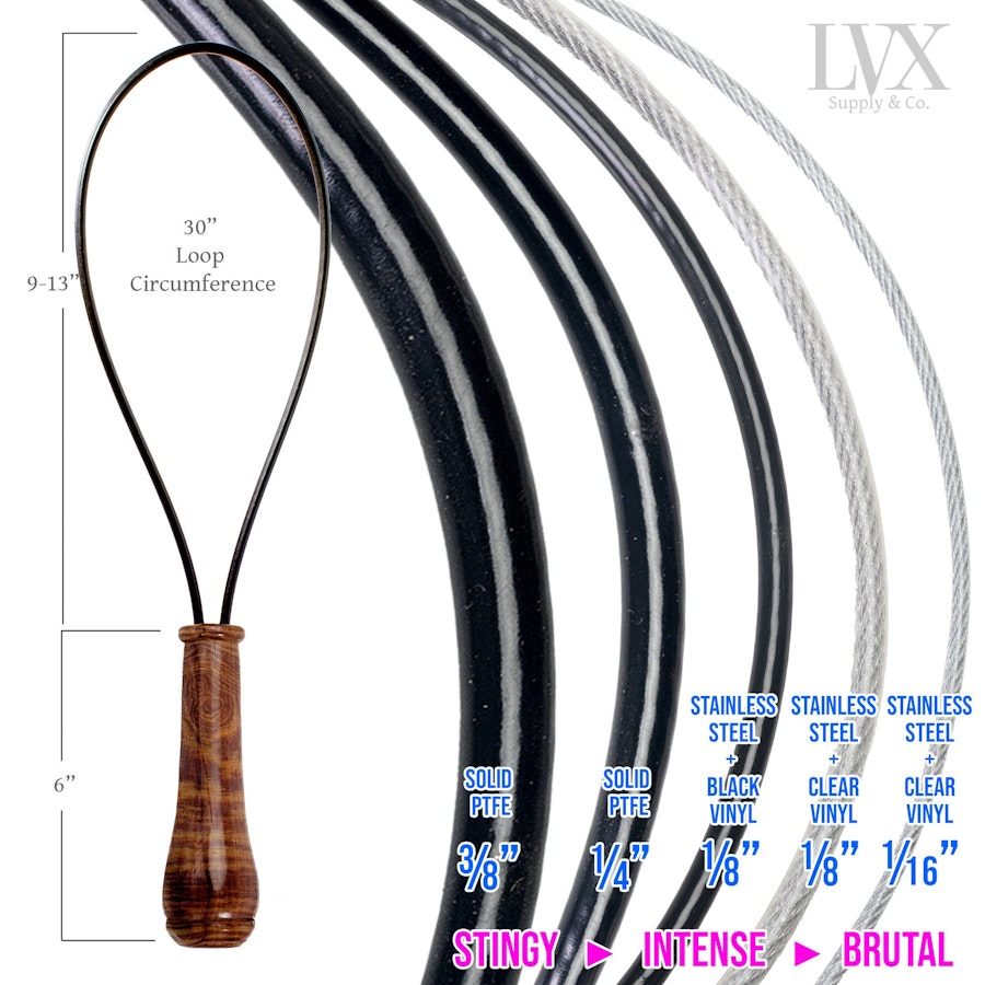 Intense Loop Whip BDSM Spanking Paddle | Stainless Steel Whipping Wire PTFE Rug Beater for Impact Play | Submissive Toys Fetish | LVX Supply Image # 35027