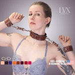 Slim Quick-Release BDSM Collar & Cuffs Set | Padded Leather Bondage Set | BDsm-gear Handcuffs Set | Submissive Slave Restraints | LVX Supply Thumbnail # 32387