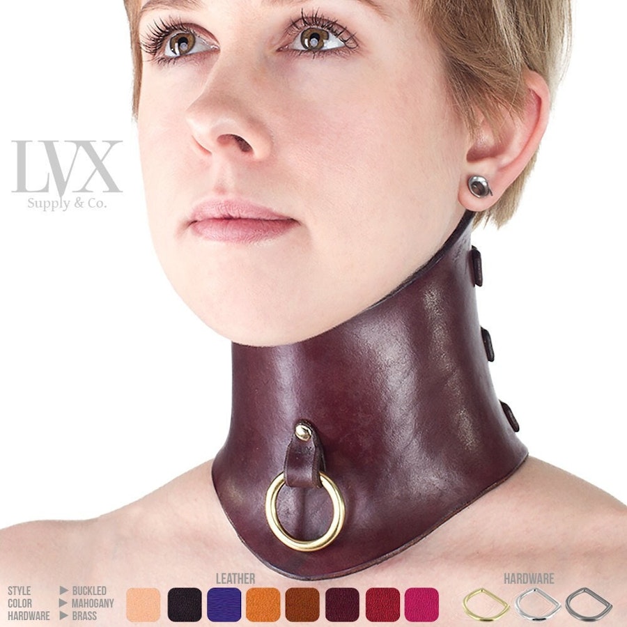 Molded Leather Posture Collar | Luxury Leather Choker for Men or Women | High Fashion Functional Posture Collar by LVX Supply