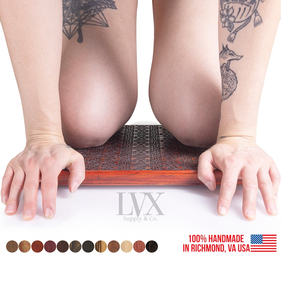 Ishidaki Board | Punishment Kneeling Board with Byzantine Pattern | BDSM Furniture for Submissives | Handmade Torture in USA by LVX Supply